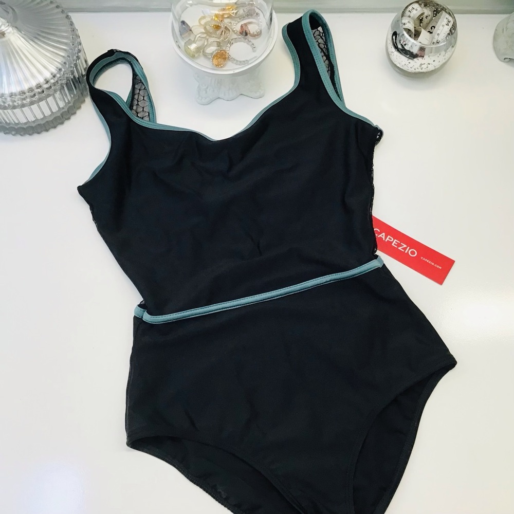 Capezio Black Lace Ballet Leotard Sz Small New